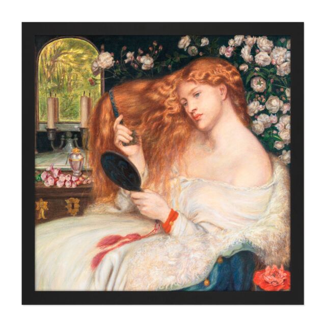 "Artery8 Wall Art Print Rossetti Lady Lilith Painting Square Framed Picture 16X16 Inch in Black - Size: W16"" x H16""" - image 1