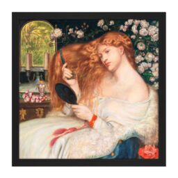 "Artery8 Wall Art Print Rossetti Lady Lilith Painting Square Framed Picture 16X16 Inch in Black - Size: W16"" x H16""" - thumbnail 1