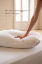 Bedable 100% Down-Feather Pillow in White - Size: King - thumbnail 3