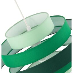 Happy Homewares Contemporary Round Triple Tier Cotton Fabric Pendant Light Shade in Green - Size: 14 inches - thumbnail 5