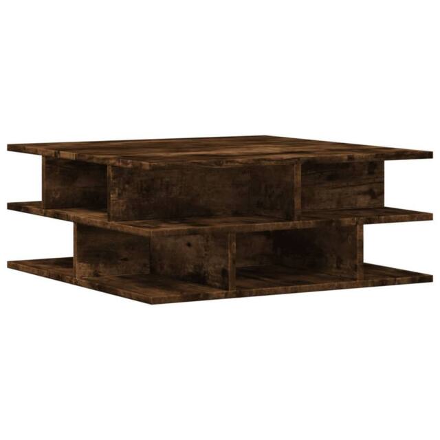 Berkfield Home Coffee Table Smoked Oak 70x70x29 cm Engineered Wood in Brown - Size: 70 x 70 x 29 cm - image 1