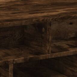 Berkfield Home Coffee Table Smoked Oak 70x70x29 cm Engineered Wood in Brown - Size: 70 x 70 x 29 cm - thumbnail 8