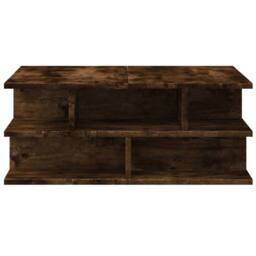 Berkfield Home Coffee Table Smoked Oak 70x70x29 cm Engineered Wood in Brown - Size: 70 x 70 x 29 cm - thumbnail 6