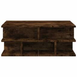 Berkfield Home Coffee Table Smoked Oak 70x70x29 cm Engineered Wood in Brown - Size: 70 x 70 x 29 cm - thumbnail 5