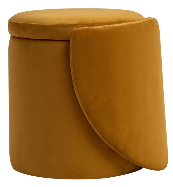 Nordlys Pouf de Salon avec Dossier et Rangement Ottoman with Backrest & Storage in Yellow - image 1