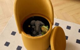 Nordlys Pouf de Salon avec Dossier et Rangement Ottoman with Backrest & Storage in Yellow - thumbnail 4