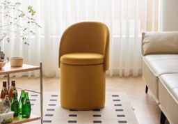 Nordlys Pouf de Salon avec Dossier et Rangement Ottoman with Backrest & Storage in Yellow - thumbnail 3