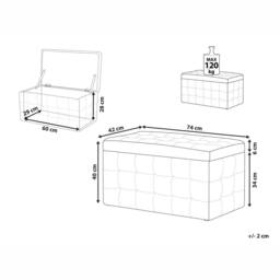 Wyld and Coco White Faux Leather Tufted Storage Ottoman - thumbnail 3
