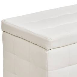 Wyld and Coco White Faux Leather Tufted Storage Ottoman - thumbnail 7