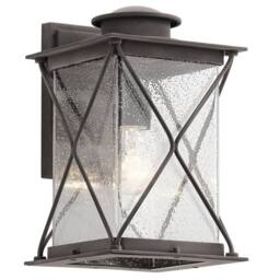 Netlighting Argyle 1 Light Medium Outdoor Wall Lantern Zinc IP44 E27 in Grey - thumbnail 1