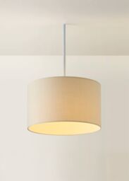 ValueLights Reni Natural Fabric Easy Fit Drum Ceiling Lamp Shade - Size: Small - thumbnail 2