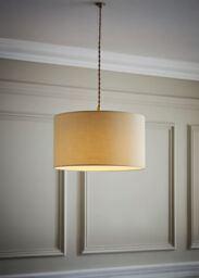 ValueLights Reni Natural Fabric Easy Fit Drum Ceiling Lamp Shade - Size: Small