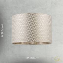 Happy Homewares Modern Light Shimmer Taupe Drum Shade with Inner Champagne Gold Lining - Size: 12 inches - thumbnail 7