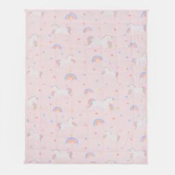 OHS Weighted Blanket Kids Unicorn Sleep Therapy Sensory Anxiety Teddy Fleece Throw in Light Pink - thumbnail 4