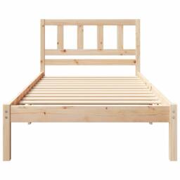 Berkfield Home Modern with Headboard Brown 90 x 190 cm Solid pine wood in Light Tan - thumbnail 5