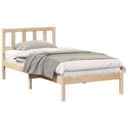Berkfield Home Modern with Headboard Brown 90 x 190 cm Solid pine wood in Light Tan - thumbnail 1