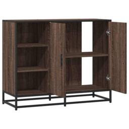 Berkfield Home Sideboard Brown Oak 92x35x76 cm Engineered Wood - Size: 92 x 35 x 76 cm - thumbnail 7
