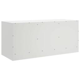 Berkfield Home TV Cabinet White 99x39x44 cm Steel - Size: 99 x 39 x 44 cm - thumbnail 9