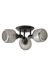 ValueLights Calpe 3 Way Glass Shade Adjustable Spotlight Ceiling Light in Black - thumbnail 6
