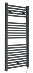 Balterley Electric Vertical Square Towel Rail 500 Watt Anthracite 1110x 500mm in Grey - thumbnail 1