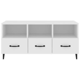 Berkfield Home TV Cabinet White 102x35x50 cm Engineered Wood - Size: 102 x 35 x 50 cm - thumbnail 5