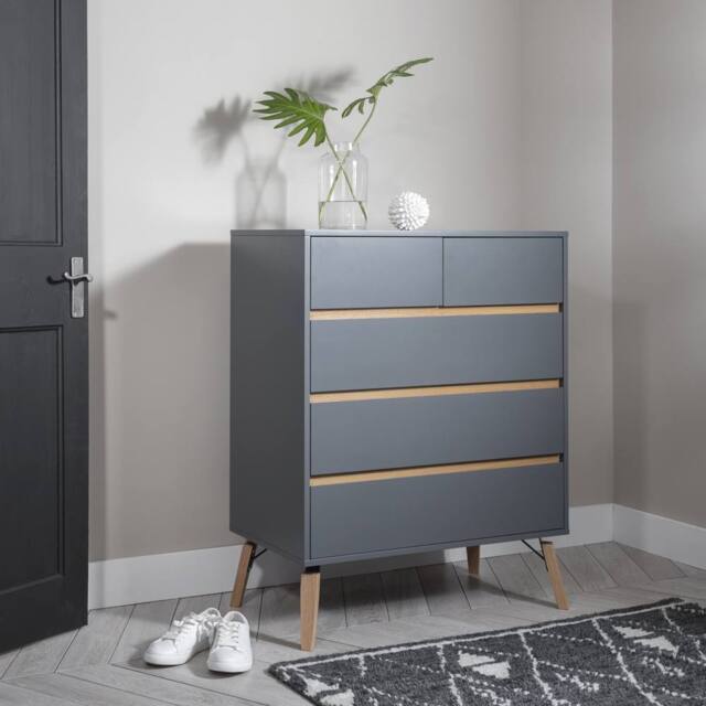 Nöa and Nani Otto Chest of Drawers 3+2 Drawer in Silk Grey - image 1