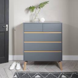 Nöa and Nani Otto Chest of Drawers 3+2 Drawer in Silk Grey - thumbnail 2