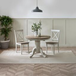FurnitureboxUK Padstow Rustic Farmhouse Extending Solid Wood Dining Table in Light Grey - thumbnail 7