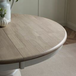 FurnitureboxUK Padstow Rustic Farmhouse Extending Solid Wood Dining Table in Light Grey - thumbnail 3