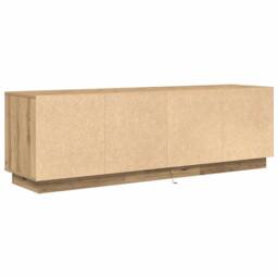 Berkfield Home TV Cabinet with LED Lights Artisan Oak 160.5x41x50 cm in Brown - thumbnail 9