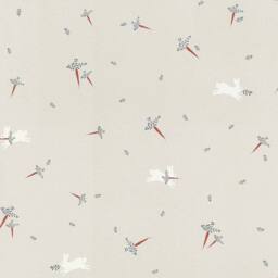 Havendro Grey White Rabbit Carrot Wallpaper Kids - thumbnail 2