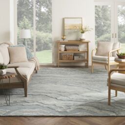 The Rug Shop UK Blue Handmade Wool Modern Abstract Cotton Backing Area Rug - Size: 240 cm x 300 cm - thumbnail 2