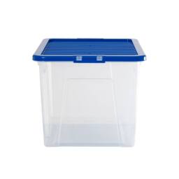 Wham Crystal 60L Clear Box & Stronger Lid PK5 in Blue - thumbnail 3
