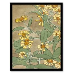 Artery8 Hannah Borger Overbeck Framed Wall Art Daisies with Yellow Petals - Size: A4 - thumbnail 1