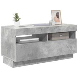 Berkfield Home TV Cabinet with LED Lights Concrete Grey 80x35x40 cm - Size: 80 x 35 x 40 cm - thumbnail 6