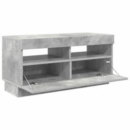 Berkfield Home TV Cabinet with LED Lights Concrete Grey 80x35x40 cm - Size: 80 x 35 x 40 cm - thumbnail 8