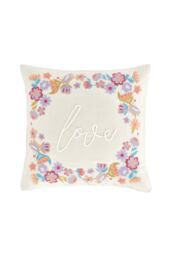Catherine Lansfield 'Love' Embroidered Cushion in Natural - Size: 45 cm x 45 cm - thumbnail 3