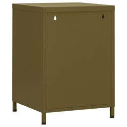 Berkfield Home Nightstand Olive Green 35x35x51 cm Steel - Size: 35 x 35 x 51 cm - thumbnail 5