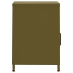 Berkfield Home Nightstand Olive Green 35x35x51 cm Steel - Size: 35 x 35 x 51 cm - thumbnail 4