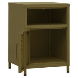Berkfield Home Nightstand Olive Green 35x35x51 cm Steel - Size: 35 x 35 x 51 cm - thumbnail 6