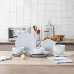 simpa Timeless White Porcelain Dinner Set - Size: 12 Pack - thumbnail 2
