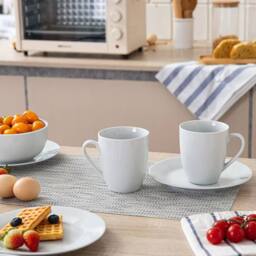 simpa Timeless White Porcelain Dinner Set - Size: 12 Pack - thumbnail 4