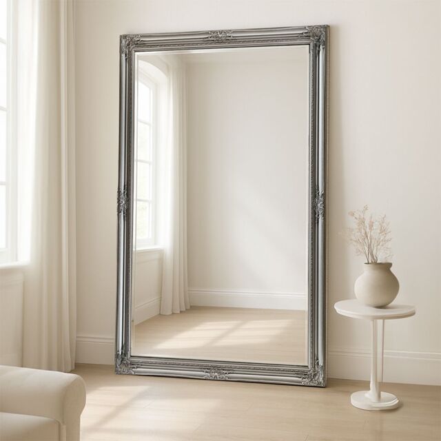 Agenzia 14 Extra Large Antique Silver Ornate Leaner Wall Mirror - Size: XL - image 1