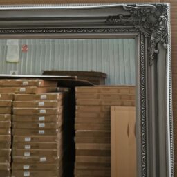 Agenzia 14 Extra Large Antique Silver Ornate Leaner Wall Mirror - Size: XL - thumbnail 2