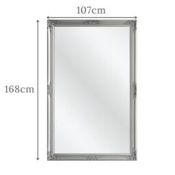 Agenzia 14 Extra Large Antique Silver Ornate Leaner Wall Mirror - Size: XL - thumbnail 5