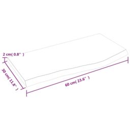 Berkfield Home Wall Shelf Light Brown 60x30x2 cm Treated Solid Wood Oak - Size: 60 x 30 x 2 cm - thumbnail 5