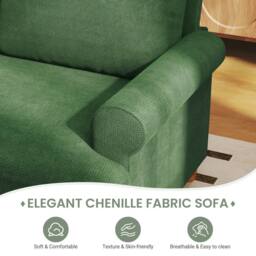 Dprodo 220CM Chenille Sofa Sleeper Deep Seat Couch in Green - thumbnail 4