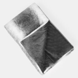 OHS Stripe Throw Over Blanket Faux Fur Soft Fleece in Light Grey - Size: 125 cm x 150 cm - thumbnail 6