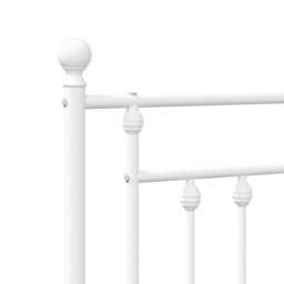 Berkfield Home Metal Bed Frame with Headboard White 183x213 cm - thumbnail 9