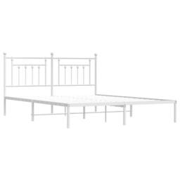 Berkfield Home Metal Bed Frame with Headboard White 183x213 cm - thumbnail 1